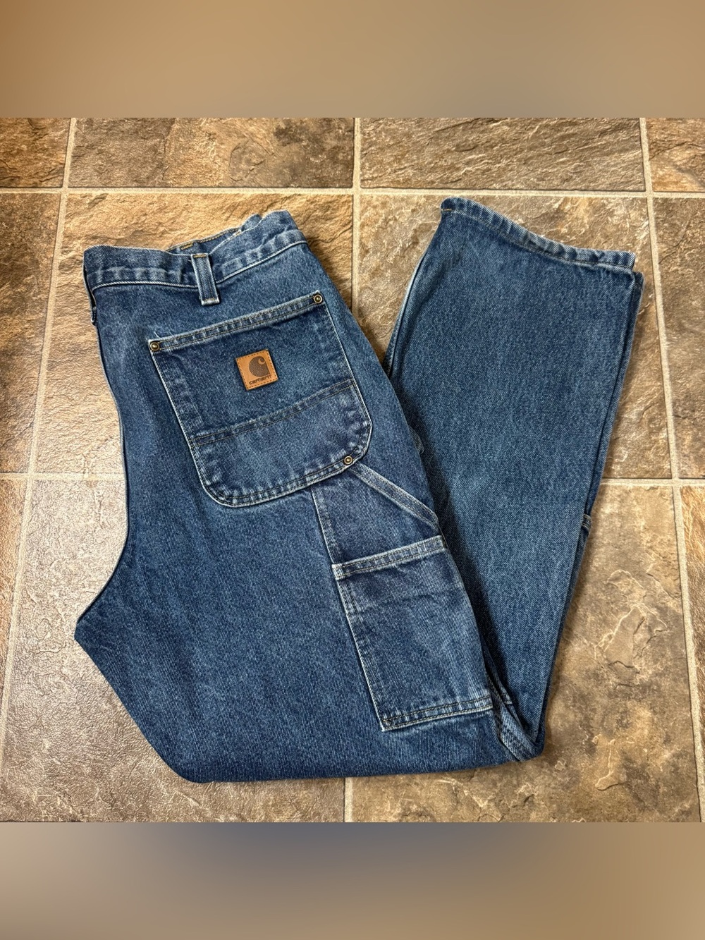 VINTAGE Carhartt Jeans Mens Blue Double Knee B06 DNM NO SZ TAG!